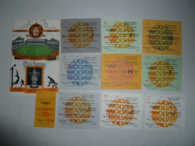 11 X 1940S Wolves Football Programmes + Tickets Job Lot Collection ...