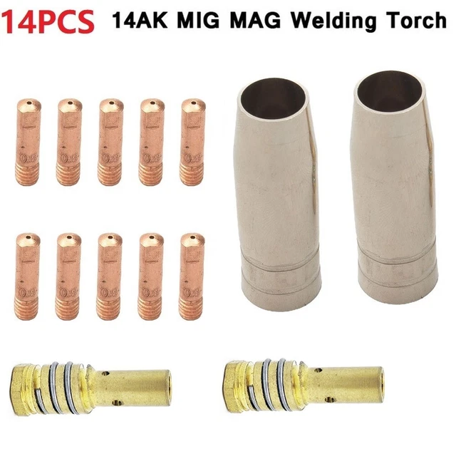 Supporto punta ugello a gas torcia di saldatura resistente 14 pz MIG 14AK