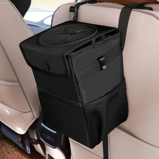 Leakproof Car Trash Bag Storage Box Organizer Trash Garbage Rubbish Bin Pocket