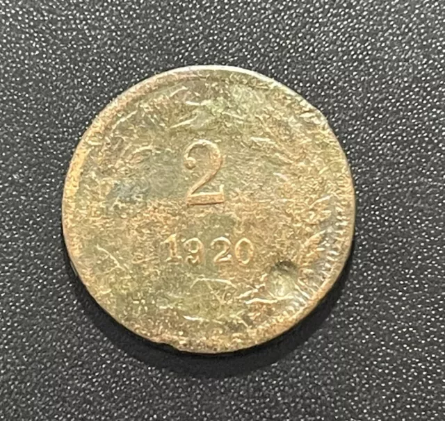 Honduras 1920 Two Centavos Bronze Coin