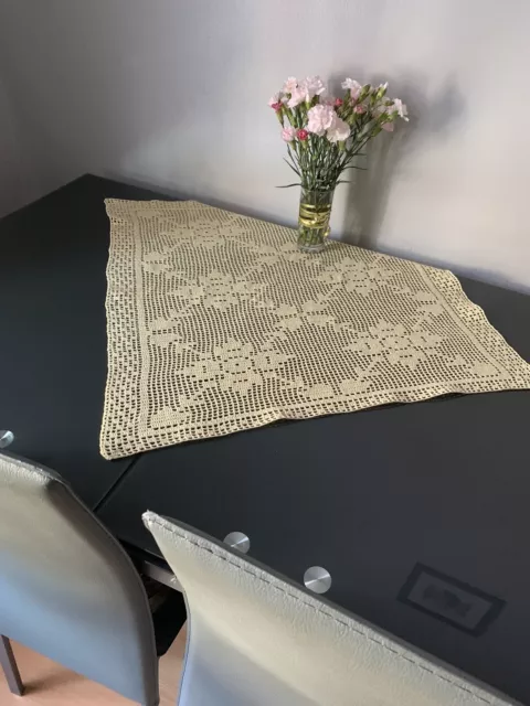 Vintage Hand Crochet Lace Doilies Placemat Decor  Table  Mats Handmade Cotton