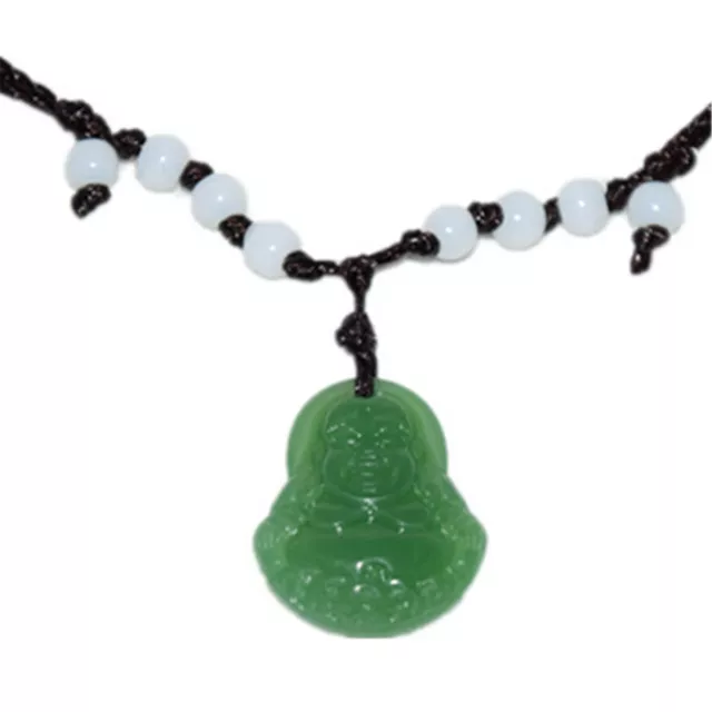 Déesse de Chine vert Jade Jadeite Bouddha bouddhiste Collier pendentif amulette