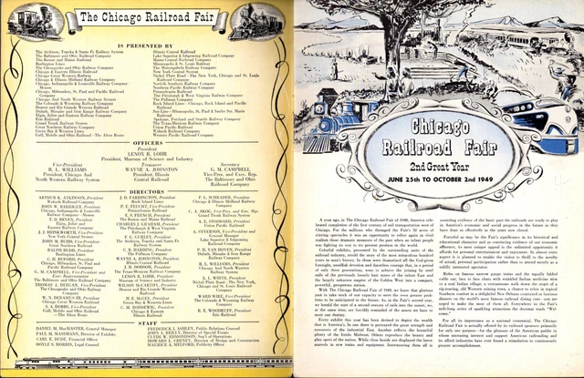 1949 CHICAGO RAILROAD FAIR Official Guide Book 3
