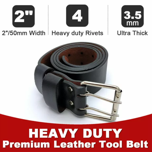 DIY New Scaffolding Work Belt Tool Belt Heavy Duty Black Leather Tool Pouch