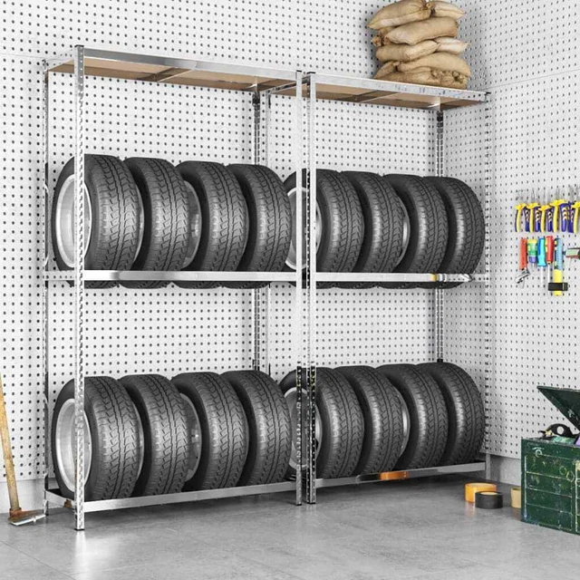 Estanterías para neumáticos 2 niveles 2 uds acero 110x40x180 cm vidaXL