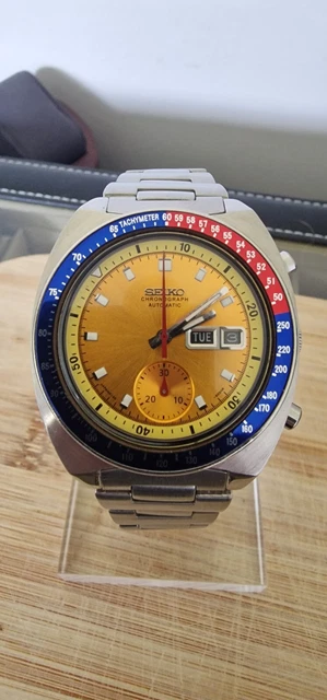 NEW SUNBURST YELLOW DIAL,HANDS, INNER BEZEL VINTAGE PEPSI POGUE 6139-6002/6009 - Foto 4