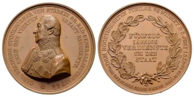 Linnartz BADEN Bronzemedaille 1838 W.Doell C.F.Stockhorner v. Starein fstgl/stgl 3