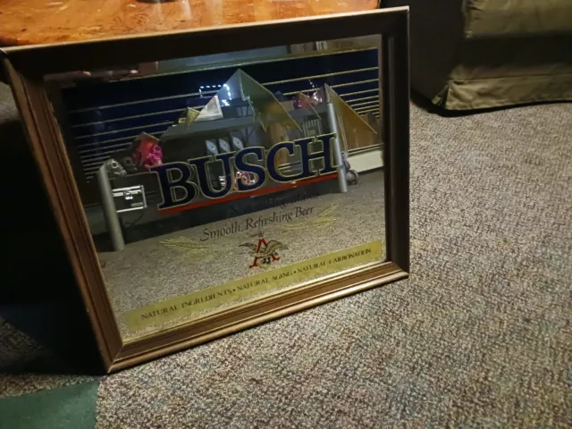 Vintage Busch Beer Mirror pub sign