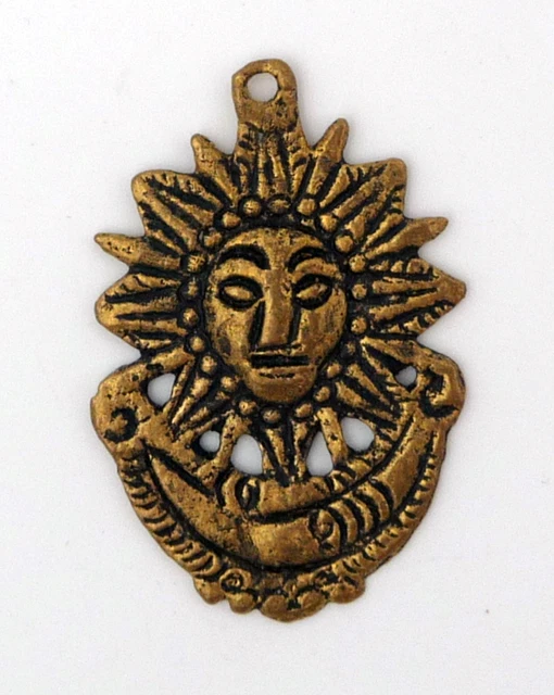 Pendentif Art Nouveau Argent 925 Avec Pierre De Lune Sculptée Visage Émaillé - Occasion