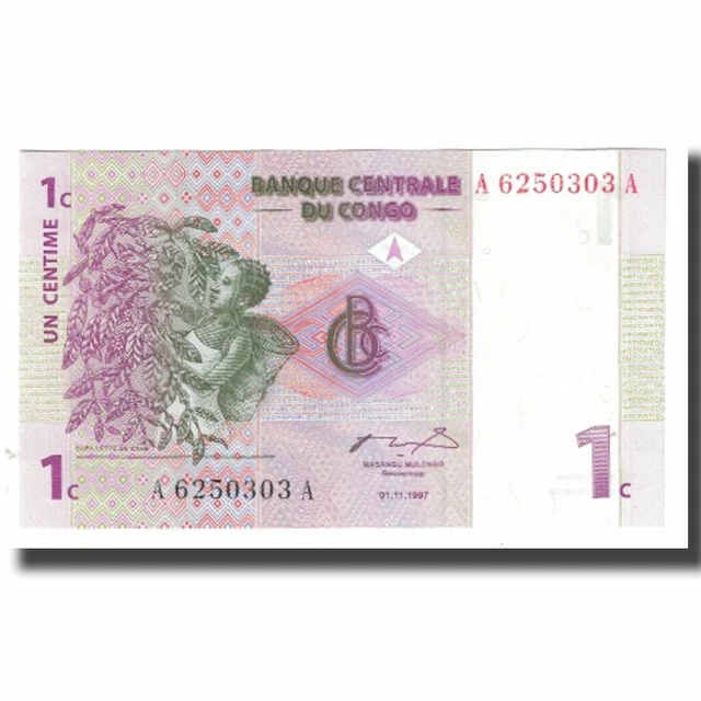 [#175573] Banknote, Congo Democratic Republic, 1 Centime, 1977, 1997-11-01, KM:8