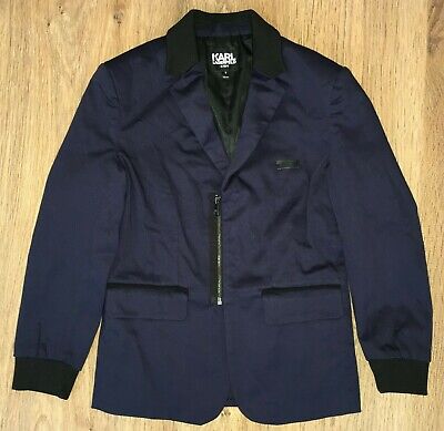 KARL Lagerfeld Boys Kids dark blue navy sweat blazer top jacket size 8 (8 Years)