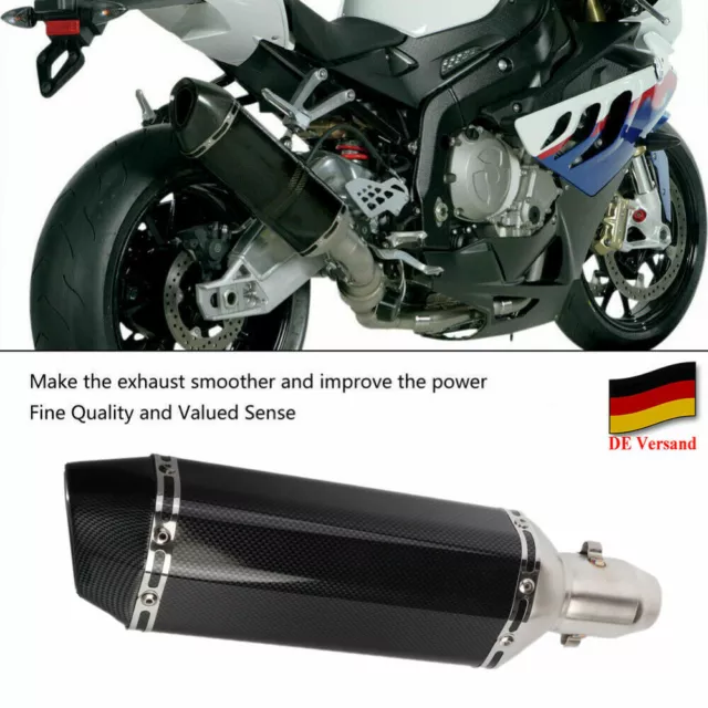 Universal Motorrad Auspuff Rohr Endtopf Schalldämpfer Kohlefaser DB-Mörder 51mm 2