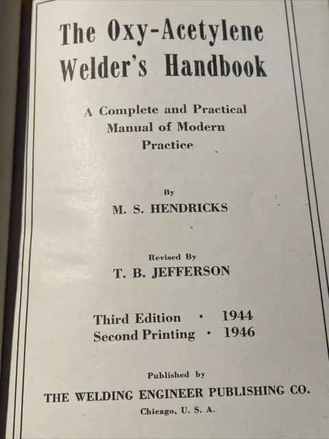 Vintage 1946 Craftsman The OXY- Acetylene Welders HandbookThird Edition Tools 2
