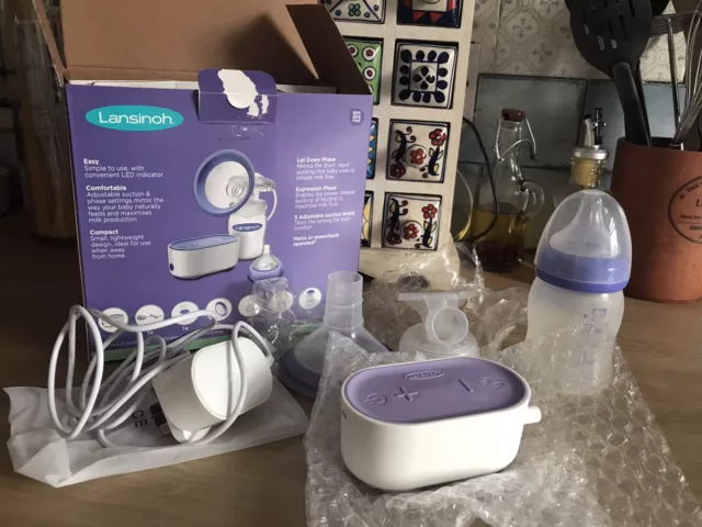 Lansinoh Compact Single Electric Breast Pump Adjustable 2 Phase Technology