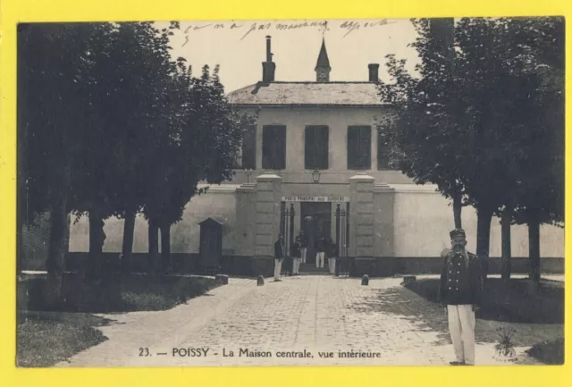 cpa FRANCE Old Postcard POISSY La PRISON JAIL Poste principal des GARDIENS