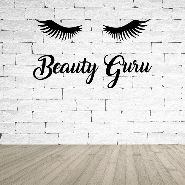 Tatuaje de pared Beauty Salon pestañas pegatina de pared maquillaje ventana de pared arte de pared