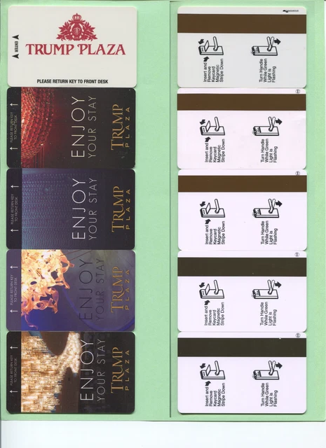 Trump Plaza Casino Hotel Room Key Cards Used 5 All Different Free Shipping