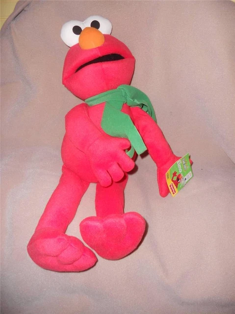 Sesame Street Muppets 21" Tall Plush Elmo Doll w/ Muffler Christmas NEW w Tag