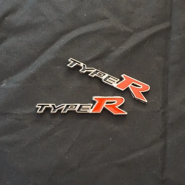 2X BLACK RED TYPE-R Small Chrome Metal Sticker Badge Emblem Decal Turbo ...