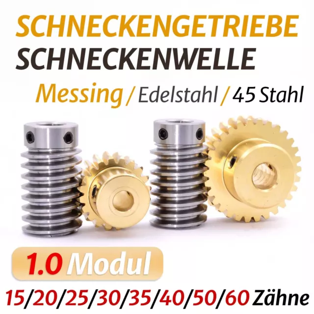 1 modulo da 15 a 60 denti ottone ingranaggi a vite senza fine Worm ingranaggi ruota a vite senza fine