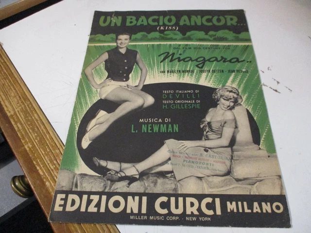 Partition D'Origine Un Bisou Ancor - Marilyn Monroe Au Film Niagara 1953 Curci
