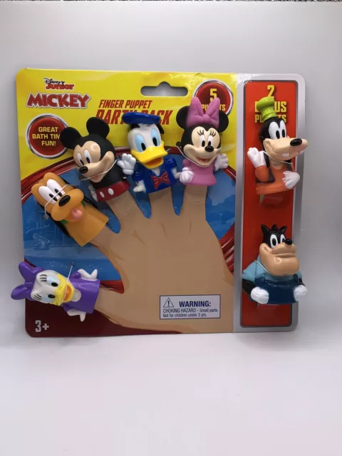 Set of 7 Disney Junior Mickey Mouse Clubhouse Finger Puppets Bath Toys New