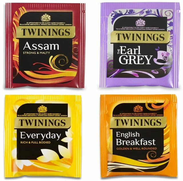 TWININGS EVERYDAY EARL Grey Assam Individual Tea Sachets Bags
