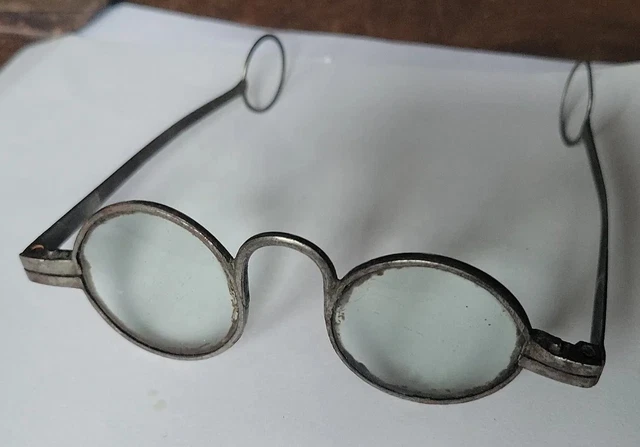 18th Century FRENCH Hand-Wrought Iron READING GLASSES w/ Donut Ear Pieces