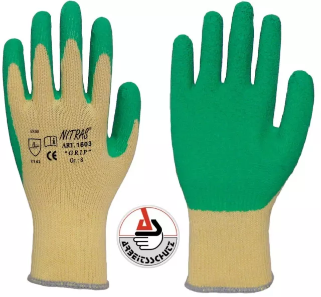 MAXI GRIP von NITRAS® Arbeitshandschuh Handschuh Garten Gerüstbau 1603