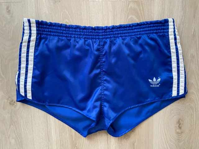 Pantaloncini Adidas Glanz poliammide lucidi runner Germania Ovest da uomo blu taglia 6 (L)