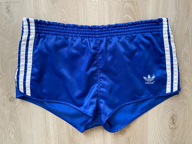Pantaloncini Adidas Glanz poliammide lucidi runner Germania Ovest da uomo blu taglia 6 (L)