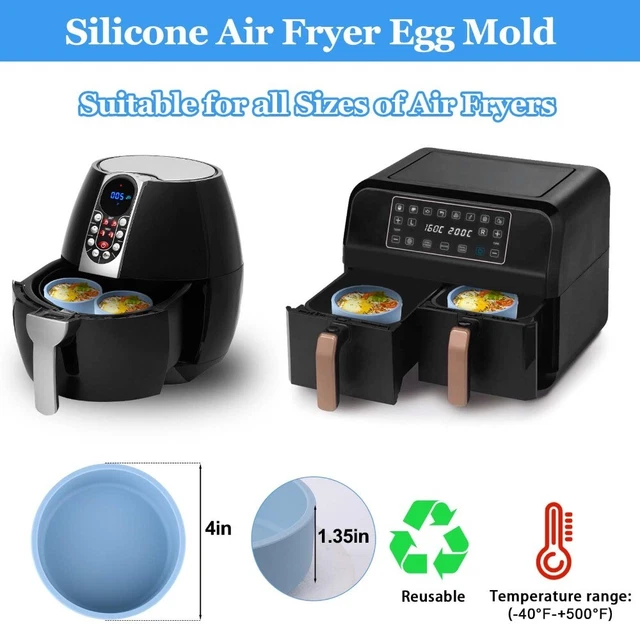 Stampo uova in silicone 3 pz 4" morsi uova rotonde friggitrice ad aria padella 2