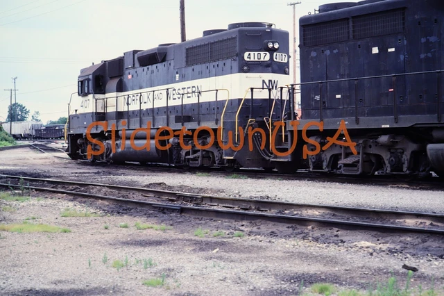 Vtg 1980's Original Photo Train Slide 4107 Engine Norfolk & Western NW X2O098