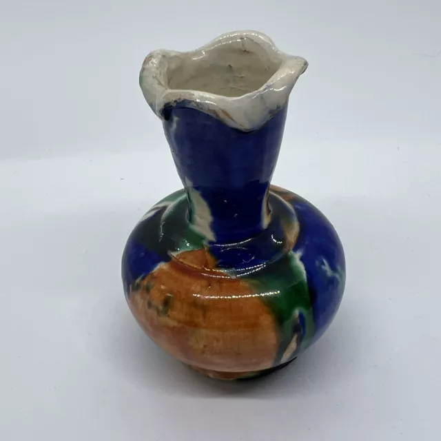 Vintage Made in Italy Deruta Majolica Miniature Hand Painted Bud Vase 3.5” SWEET