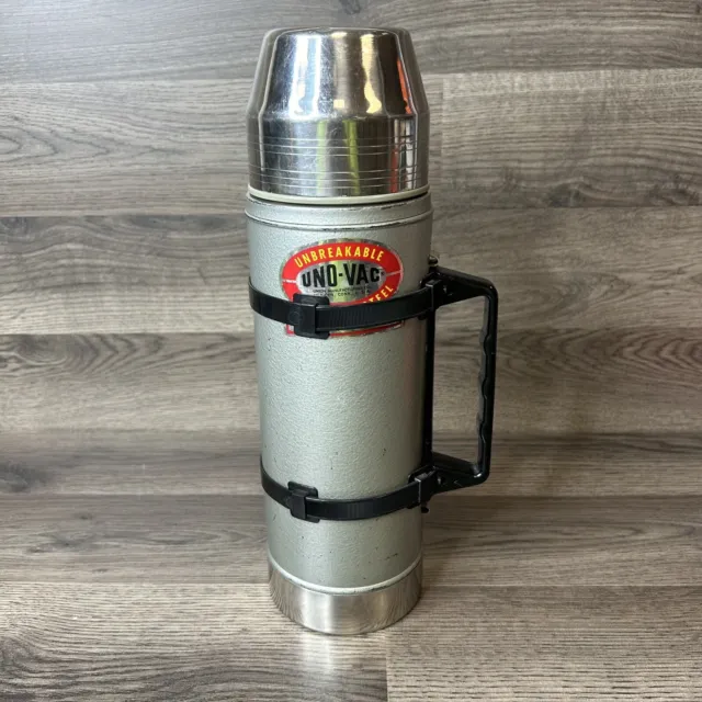 Vintage Uno-Vac Unbreakable Thermos Stainless Steel Bottle