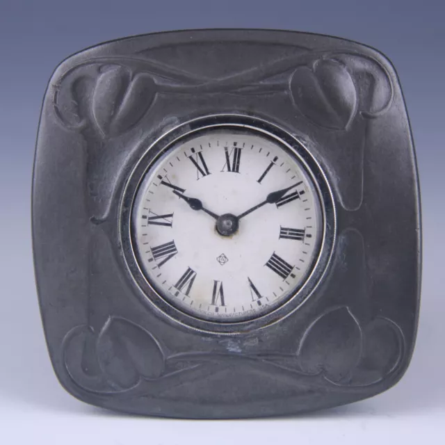 Archibald Knox for Liberty & Co Tudric pewter travel desk clock English c.1905