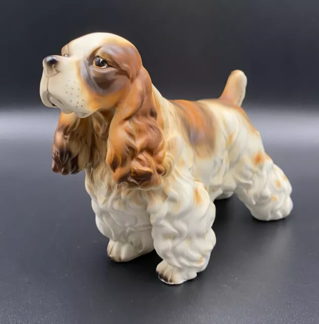 Vintage Norleans Japan English Springer Spaniel Dog Figurine Original Sticker