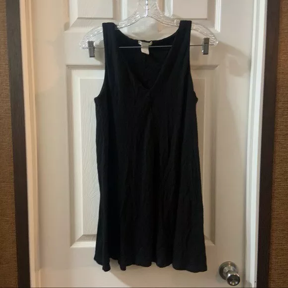 Basic H&M Women's Black V Neck Sleeveless Mini Tank Dress Small