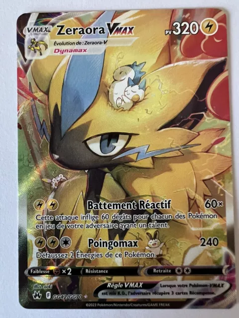 Carte pokemon ZERAORA VMax FA GG42/GG70 ZENITH SUPREME EB12.5 Neuve FR