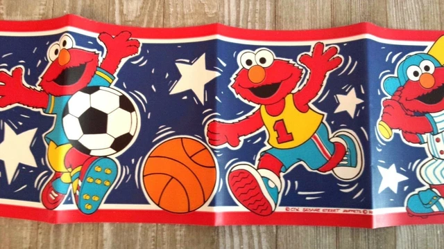 Elmo Sesame Street Sports 5 yardas. Rollo de borde de pared prepegado