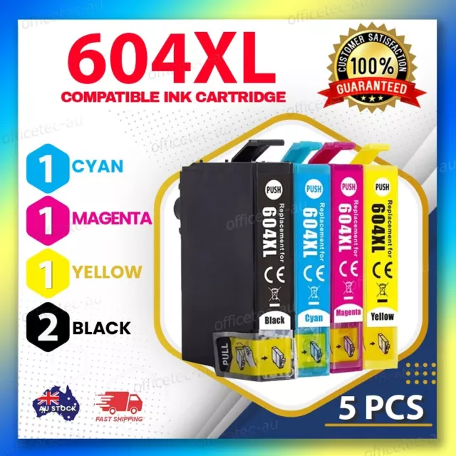 Compatible Epson 604XL Black High Yield Ink Cartridge 2 PACK