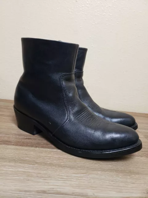 DURANGO TR820 MENS Sz 8D Black Leather Side Zip Western Ankle Cowboy Boots Short 35.00 PicClick