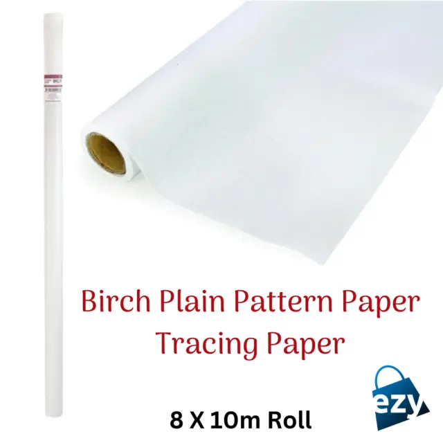 Birch Pattern Paper 80cm x 10m Roll, Pattern Tracing Paper 024077 - Plain