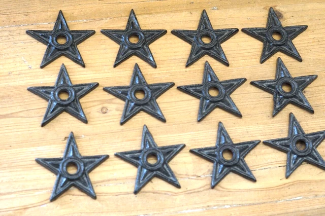 12 Cast Iron Stars Washer Texas Lone Star Ranch 3" Primitive Rustic Craft Decor