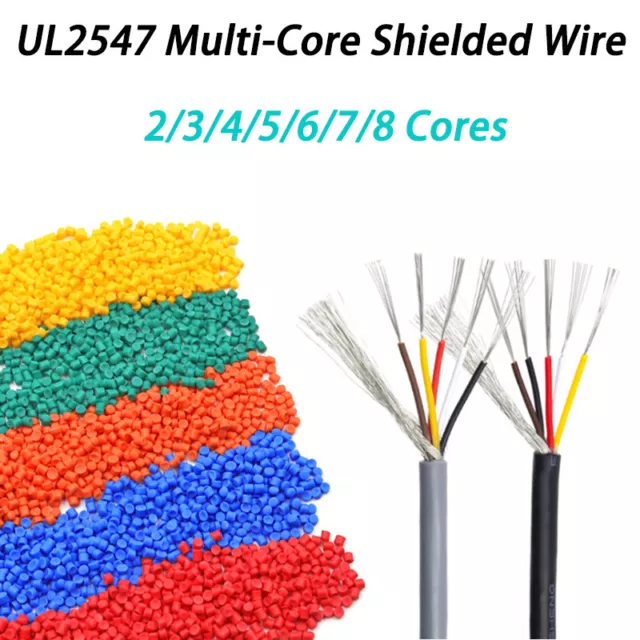 UL2547 Kupfergeschirmtes Kabel 2-8 Kern Audio Kopfhörer Signalkabel 18-28 AWG