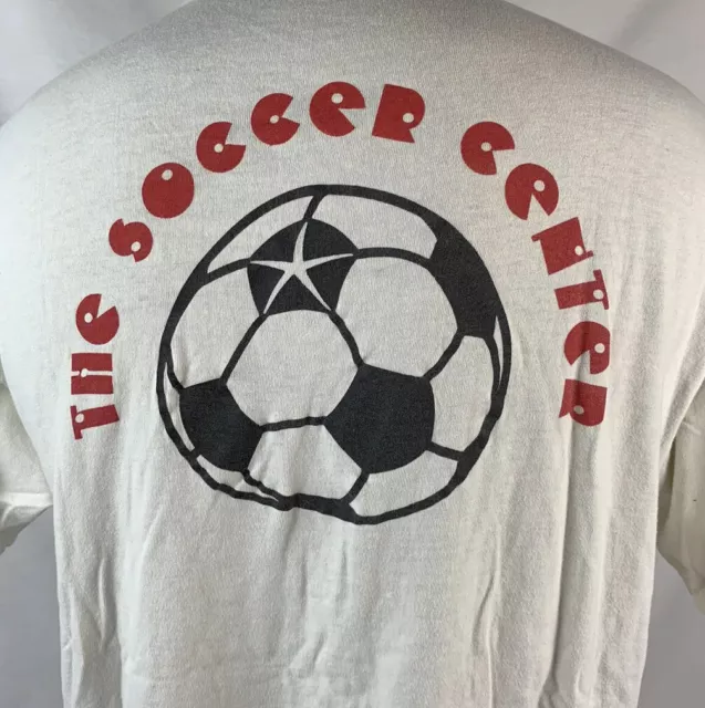 Vintage Soccer T Shirt Single Stitch Double Side Promo Tee XL USA 90s