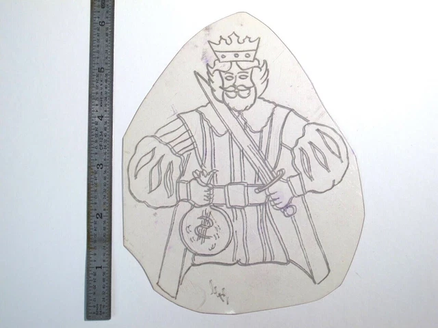 De Colección Años 60 Años 70 Plantilla de Acetato Tatuaje Espada Ladrón Burger King Firmada PC