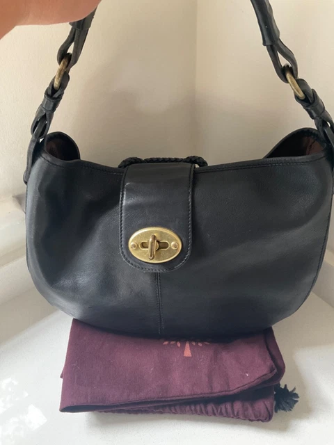 MULBERRY BLACK LEATHER Agyness large hobo tote shoulder bag very rare 189.00 PicClick UK