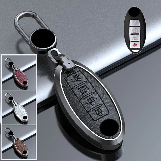 Zinc Alloy Leather Car Key Fob Case Cover For Nissan Altima For Infiniti Q50 Q60