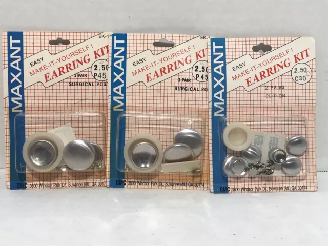 NOS 3 pkgs. Maxant Pendientes Kits (2) P45, (1) C30